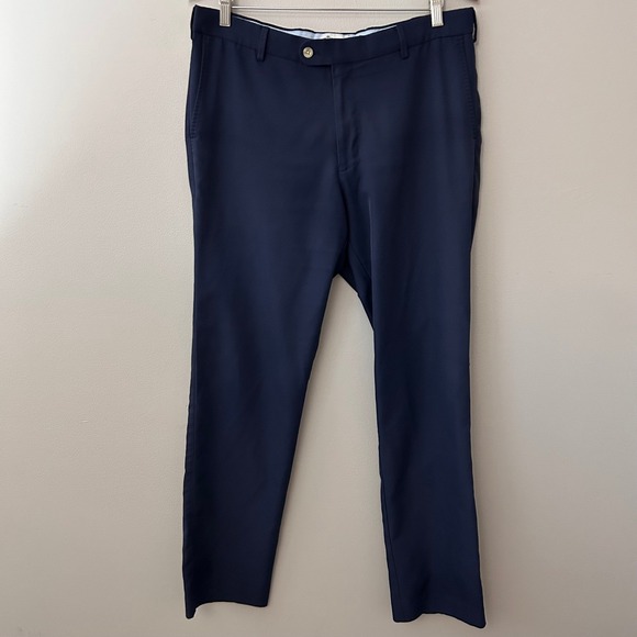 Peter Millar Pants Mens 35 Tan/Navy Performance Stretch Golf Chino Lot of 2